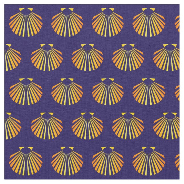 Camino Pilgrims cockle shell Fabric (Close Up)