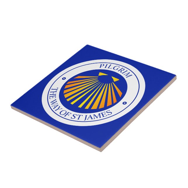 Camino Santiago de Compostela pilgrims Tile (Side)