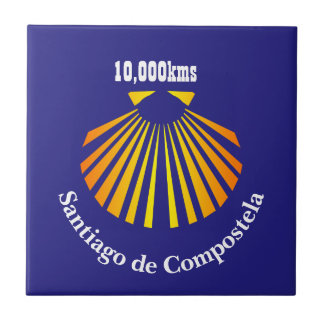 Camino scallop shell distance marker tile