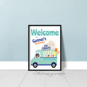 Camion à glace Affiche de bienvenue d'anniversaire