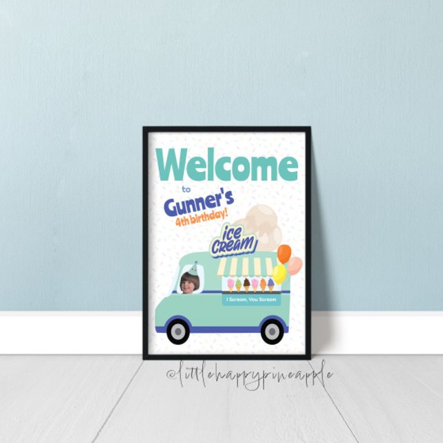 Camion à glace Affiche de bienvenue d'anniversaire (Créateur téléchargé)