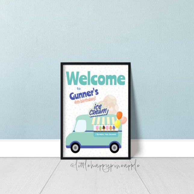 Camion à glace Affiche de bienvenue d'anniversaire (Créateur téléchargé)