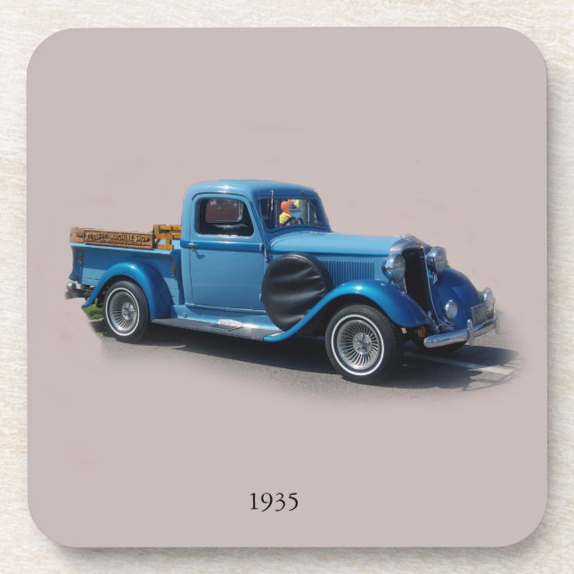 Camion bleu 1935 série de 6 dessous de verre (Devant)