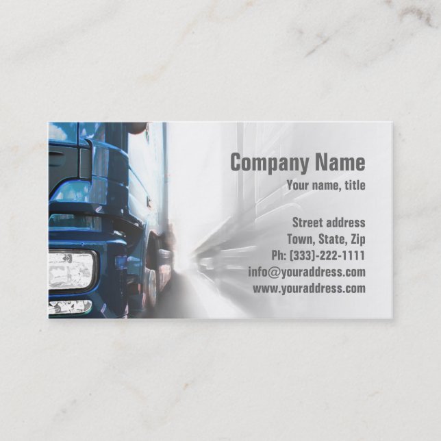 Camion bleu - Carte de transport et de logistique (Devant)