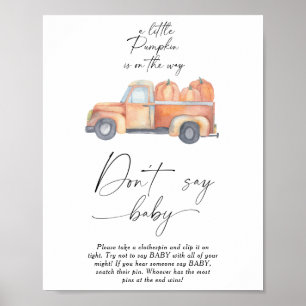 Camion citrouille - Ne pas dire Poster bébé