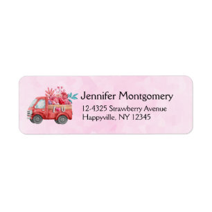 Camion d'amour mignon avec Coeur Cargo Aquarelle