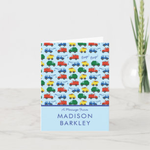 Camion de construction Boy Cute Cartes stationnair