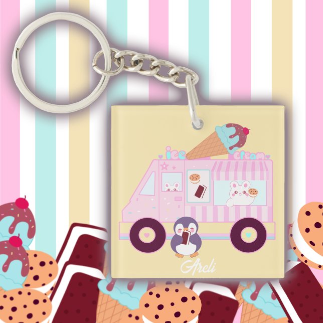 Camion De Crème De Glace De Lapin Bleu Et Rose (Créateur téléchargé)