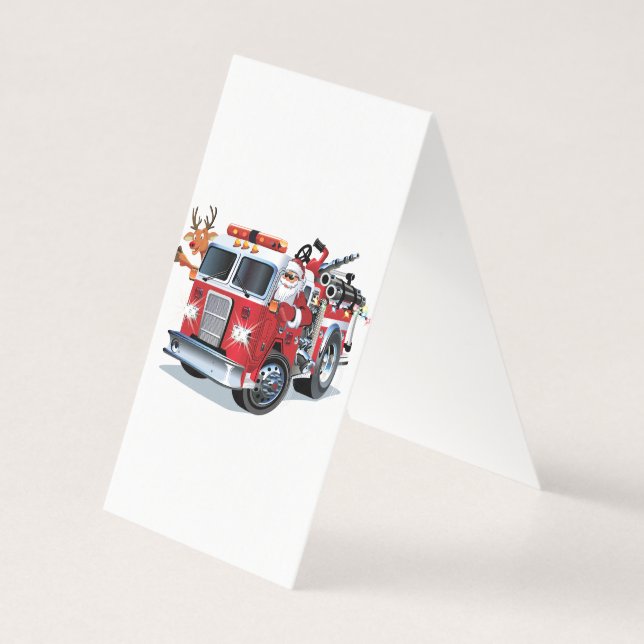 Camion de feu de Noël de dessin animé (Back)