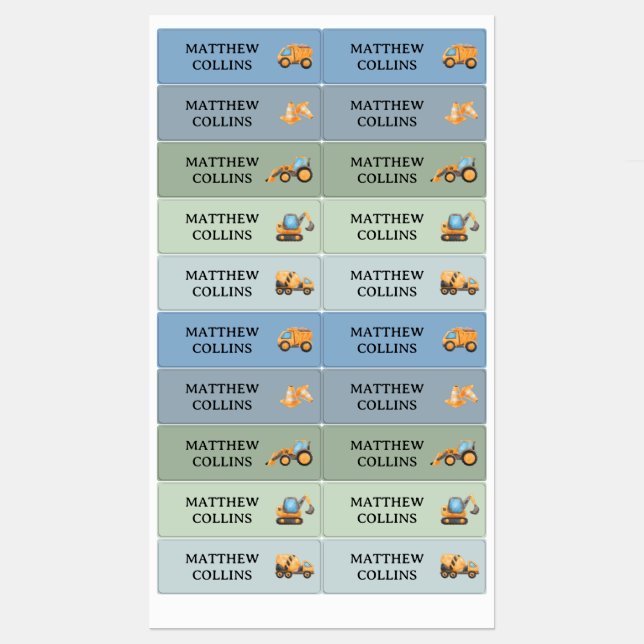 Camion étanche Nom de l'école Stickers Étiquette G (Feuille)