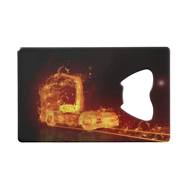 Camion feu rouge dans les flammes (Devant (Horizontal))