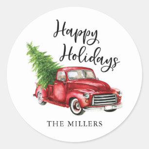 Camion Happy Holidays Sticker