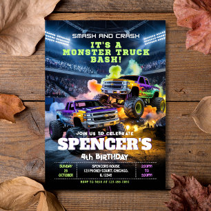 Camion Monster Smash & Crash Invitation Anniversai