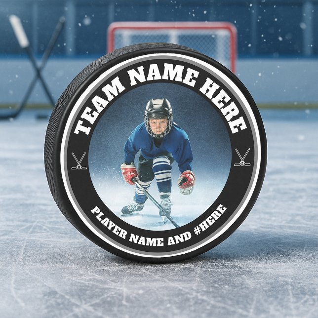 Camion photo de l'équipe personnalisée (Custom Team Photo Hockey Puck)
