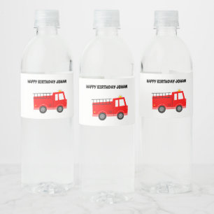 Camion rouge Étiquette de bouteille d'eau d'annive