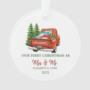 Camion Rouge Pins Notre Premier Noël Fêtes