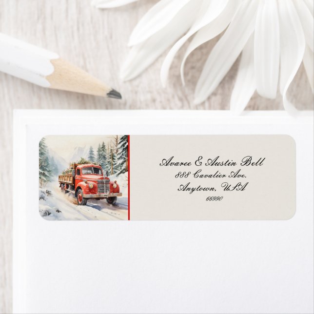 Camion rouge vintage (En situation)