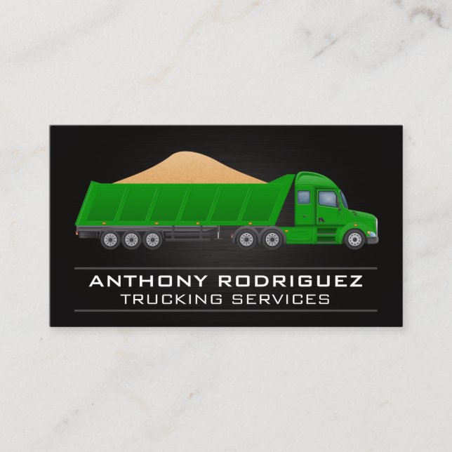 Camion vert | Carte de visite des services de cami (Devant)