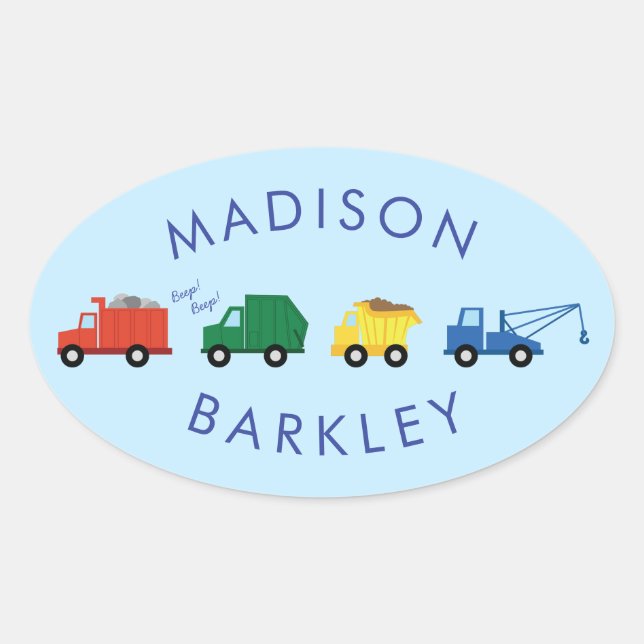 Camions Stickers Enveloppe pour enfant mignonne po (Devant)