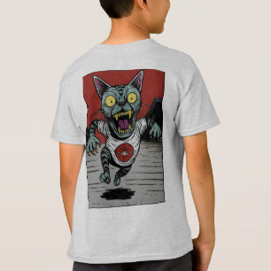 Camiseta Infantil Gato Zumbi Corredor - Costas T-Shirt