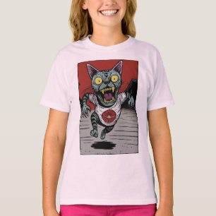 Camiseta Infantil Gato Zumbi Corredor - Frente T-Shirt