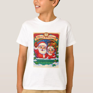 Camiseta Infantil Mamãe e Papai Noel T-Shirt
