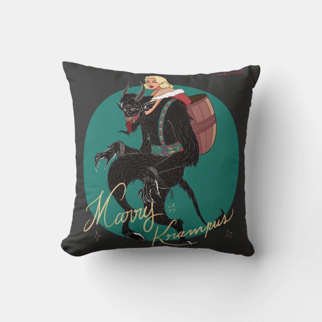 Camiseta Krampus Throw Pillow (Front)