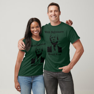 camiseta Trump - With Bolsonaro Brazil Free. T-Shirt