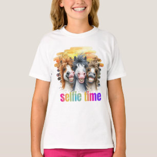 Camisetas,horse meme – funny horses on a selfie T-Shirt