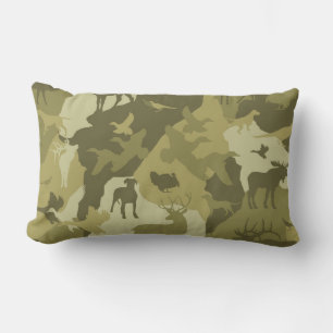 Cammo/camoflauge/deer/elk/moose/hunting dog lumbar pillow