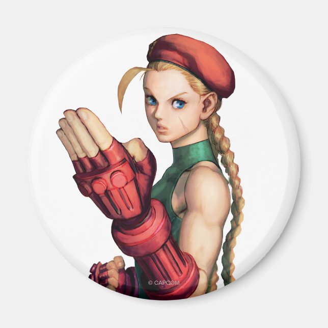 Cammy With Hand Up Magnet (Front)