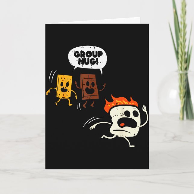 Camng Group Hug Smores Funny Marshmallow Men Women Card (Front)
