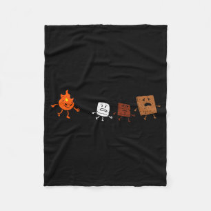 Camng Smores Running Fire Funny Group Hug Men Wome Fleece Blanket