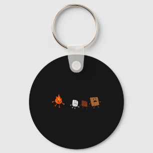 Camng Smores Running Fire Funny Group Hug Men Wome Keychain
