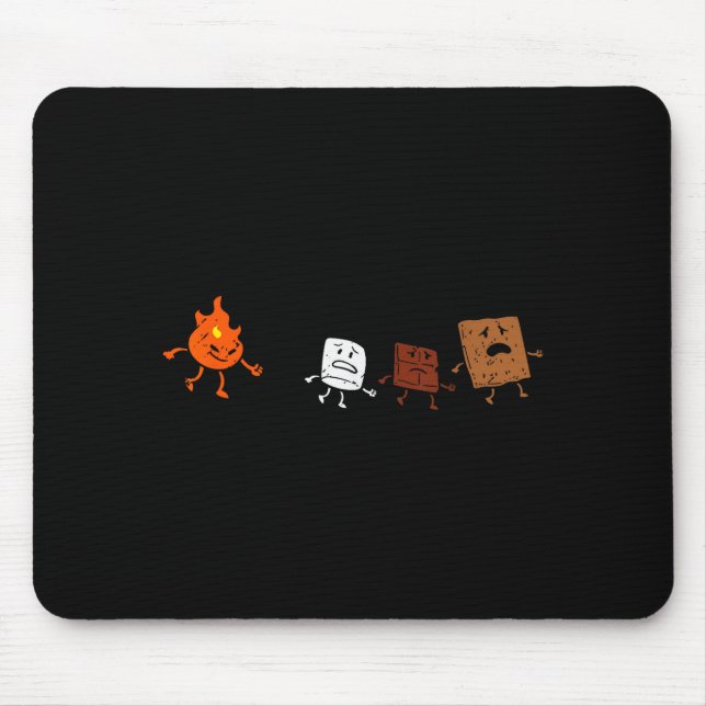 Camng Smores Running Fire Funny Group Hug Men Wome Mouse Pad (Front)