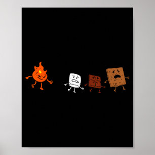 Camng Smores Running Fire Funny Group Hug Men Wome Poster