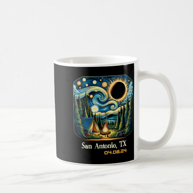 Camng Total Solar Eclipse San Antonio Texas Coffee Mug (Right)