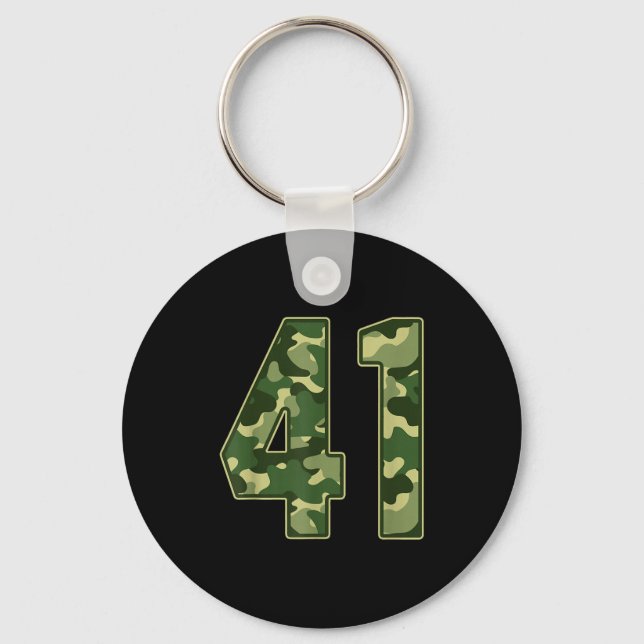 Camo #41 Jersey Number 41 Uniform Fan Favorite Pla Keychain (Front)