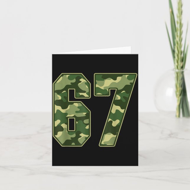 Camo #67 Jersey Number 67 Uniform Fan Favorite Pla Card (Front)