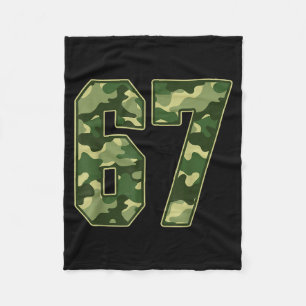 Camo #67 Jersey Number 67 Uniform Fan Favorite Pla Fleece Blanket