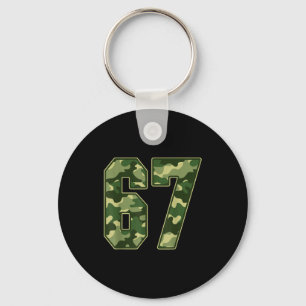 Camo #67 Jersey Number 67 Uniform Fan Favorite Pla Keychain