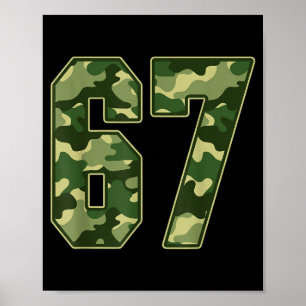 Camo #67 Jersey Number 67 Uniform Fan Favorite Pla Poster