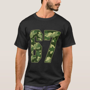 Camo #67 Jersey Number 67 Uniform Fan Favorite Pla T-Shirt