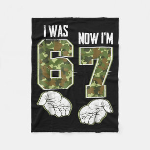 Camo 7 Year Old Birthday I Was 6 Now I'm 7 67 Funn Fleece Blanket