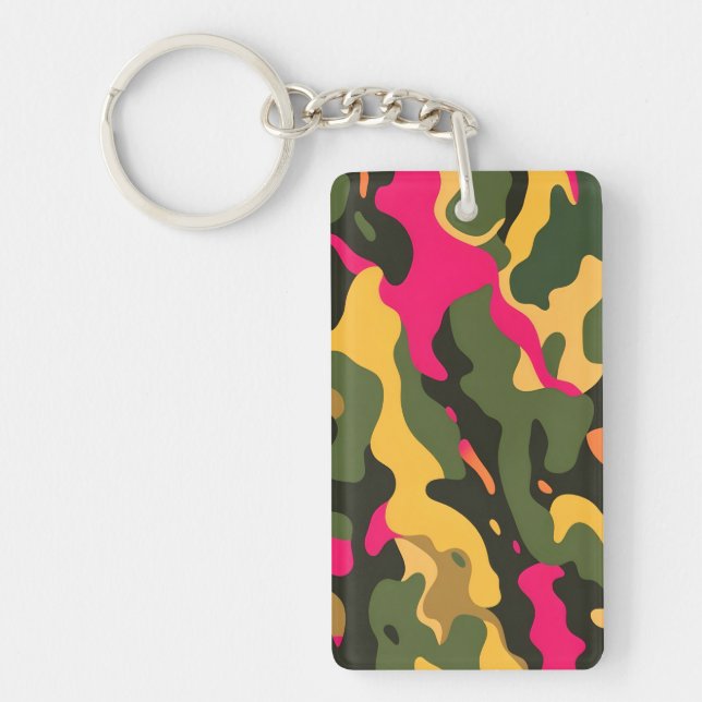 Camo Abstract Acrylic Keychain (Front)