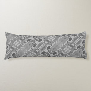 Camo Abstract Grey Tones Body Pillow