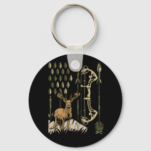 Camo American Flag Bowhunting Bow Archery Deer Keychain