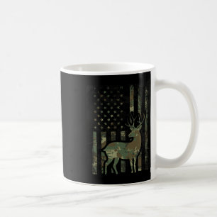 Camo American Flag Buck Hunting Gift For Deer Hunt Coffee Mug