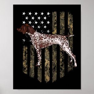 Camo American Flag German Shorthaired Pointer 4th  Poster