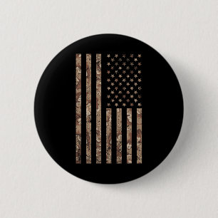Camo American Flag Military 4th Of July American F 2 Inch Round Button